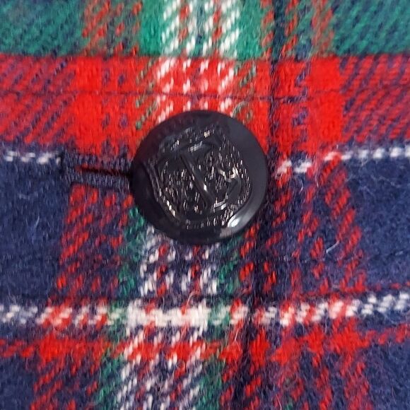 Talbots Red Blue Tartan Plaid Wool Blazer Sz 10 - Picture 6 of 10